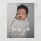 Budget Modern Script Foto Taufe Vielen Dank (Vorderseite)