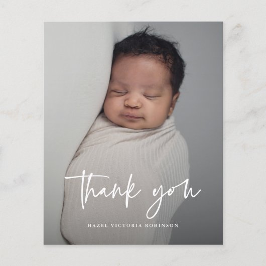 Budget Modern Script Foto Taufe Vielen Dank (Vorderseite)