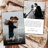 Budget Modern Script Full Foto Wedding Vielen Dank Flyer
