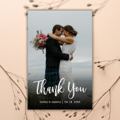 Budget Modern Script Full Foto Wedding Vielen Dank Flyer