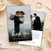 Budget Modern Script Full Foto Wedding Vielen Dank Flyer