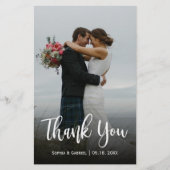 Budget Modern Script Full Foto Wedding Vielen Dank Flyer (Vorne)