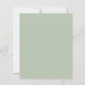 Budget Modern Script Sage Green Wedding Invitation (Rückseite)