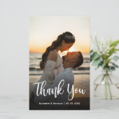 Budget Modern Script Wedding Foto Vielen Dank (Stehend Vorderseite)