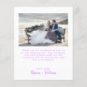 Budget Modern Script Wedding Photo Thank You Cards (Rückseite)