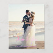 Budget Modern Script Wedding Photo Thank You Cards (Vorderseite)