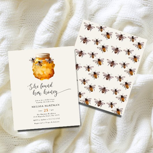 Budget Modern Sie fand ihr Honey-Brautparty Flyer