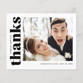 Budget Modern Simple Foto Wedding Vielen Dank Flyer