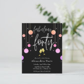 Budget Modern Sparkle "Fabulous 40" Geburtstag (Stehend Vorderseite)