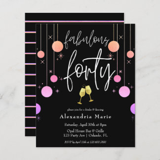 Budget Modern Sparkle "Fabulous 40" Geburtstag