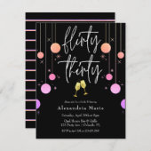 Budget Modern Sparkle "Kokett Dreißig" Geburtstag Einladung (Vorne/Hinten)