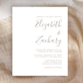 Budget Modern Taupe Script Einladung