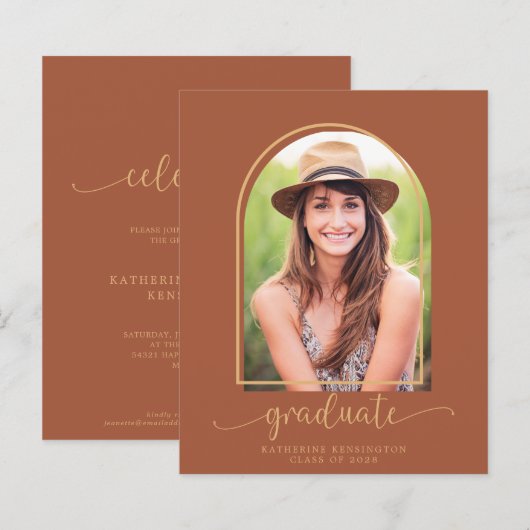 Budget Modern Terracotta Arch Foto Abschluss (Vorne/Hinten)