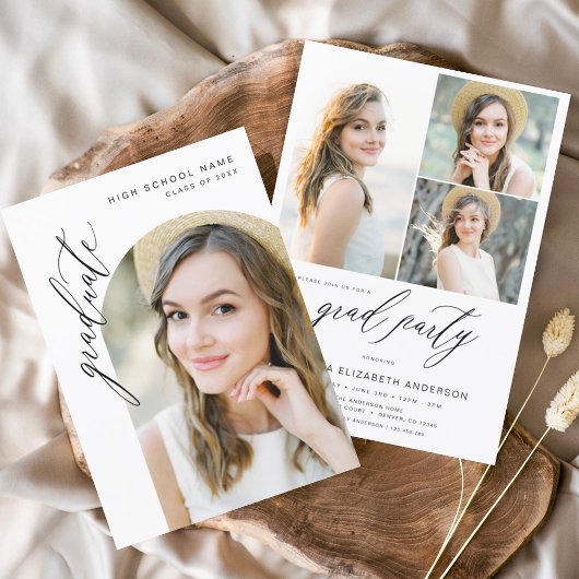 Budget Modern Trendy Foto Graduation Party