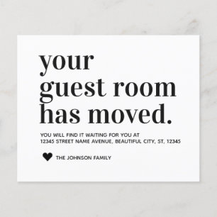 Budget Modern Typografy Guest Room Moving Card