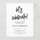 Budget Modern Vier Foto Script Abschluss laden ein (Rückseite)