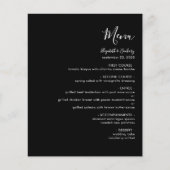 Budget Modern White Script Black Wedding Menu (Vorderseite)
