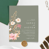 Budget Modern Wildblume Sage Green Wedite Einladun