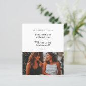 Budget Modern wirst du meine Bridesmaid-Fotokarte (Stehend Vorderseite)