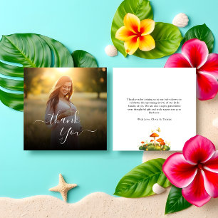 Budget Modern Woodland Babydusche Danke Foto Mitteilungskarte