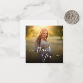 Budget Modern Woodland Babydusche Danke Foto Mitteilungskarte (Vorderseite/Rückseite Beispiel)