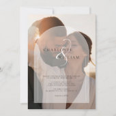 Budget Moderne 2 Foto Hochzeit Einladung (Vorderseite)