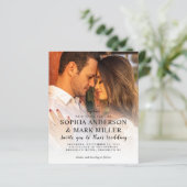Budget Moderne 2 Foto Hochzeit Einladung (Stehend Vorderseite)