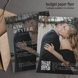 Budget Moderne 2 Fotos QR Code Hochzeitseinladung Flyer