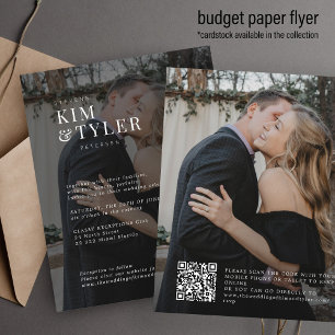 Budget Moderne 2 Fotos QR Code Hochzeitseinladung Flyer