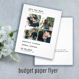 Budget moderne 4 Fotos Hochzeit sparen das Datum Flyer