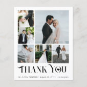 Budget moderne 6 Foto Collage Hochzeit danke Flyer (Vorne)