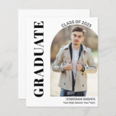 Budget Moderne Abschluss Foto Announccard (Vorne/Hinten)