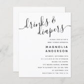 Budget Moderne Babydusche Einladung (Vorne/Hinten)