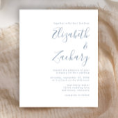 Budget Moderne Blue Script Einladung Hochzeit
