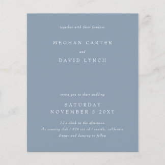 Budget Moderne Blue Wedding Einladung