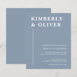 Budget Moderne Blue Wedding Einladungen