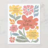 Budget Moderne Blume Illustriert Babydusche (Vorderseite)