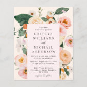 Budget Moderne Blush Pink Blues Hochzeit (Vorderseite)