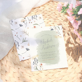 Budget Moderne Boho Blume Grünes Brautparty