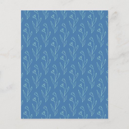Budget Moderne Boho Blumenlinie Art Blue Wedding (Rückseite)