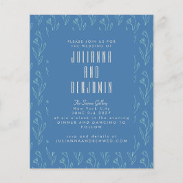 Budget Moderne Boho Blumenlinie Art Blue Wedding