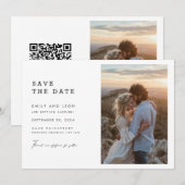 Budget Moderne Boho QR-Code Foto-Hochzeit Save The Date (Vorne/Hinten)