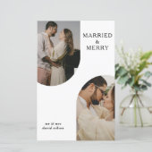 Budget Moderne Doppelbögen Zwei Foto Ferienkarte (Stehend Vorderseite)