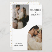 Budget Moderne Doppelbögen Zwei Foto Ferienkarte (Vorne/Hinten)