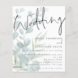 Budget Moderne Drehschrift Eucalyptus Wedding Einl