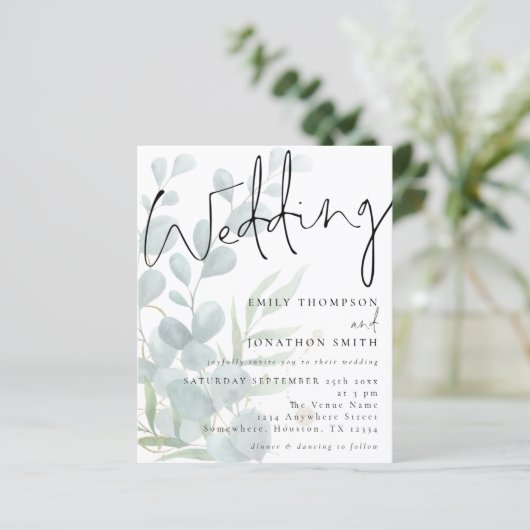 Budget Moderne Drehschrift Eucalyptus Wedding Einl (Stehend Vorderseite)