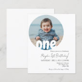 BUDGET Moderne einfache runde Baby-Foto-Geburtstag (Vorne/Hinten)