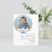 BUDGET Moderne einfache runde Baby-Foto-Geburtstag (Stehend Vorderseite)