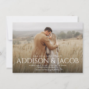 Budget Moderne Einfache Typ Namen Foto Hochzeit Einladung
