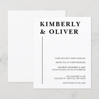 Budget Moderne Einladungen zur White Wedding